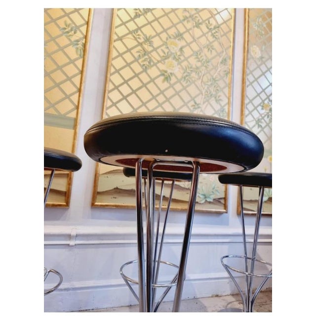 Scandinavian Danish Modern Bar Stool attributed to Piet Hein for Fritz Hansen, 1999 For Sale - Image 6 of 11