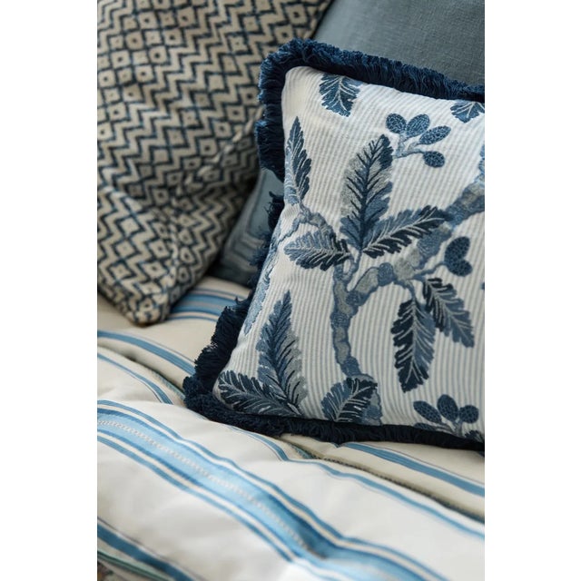 Sanderson Sanderson Oaknut Stripe Fabric in Indigo/Multi For Sale - Image 4 of 4