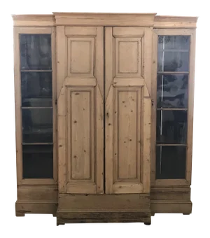 Antique Pine Solicitor's Cabinet Armoire Bookshelf