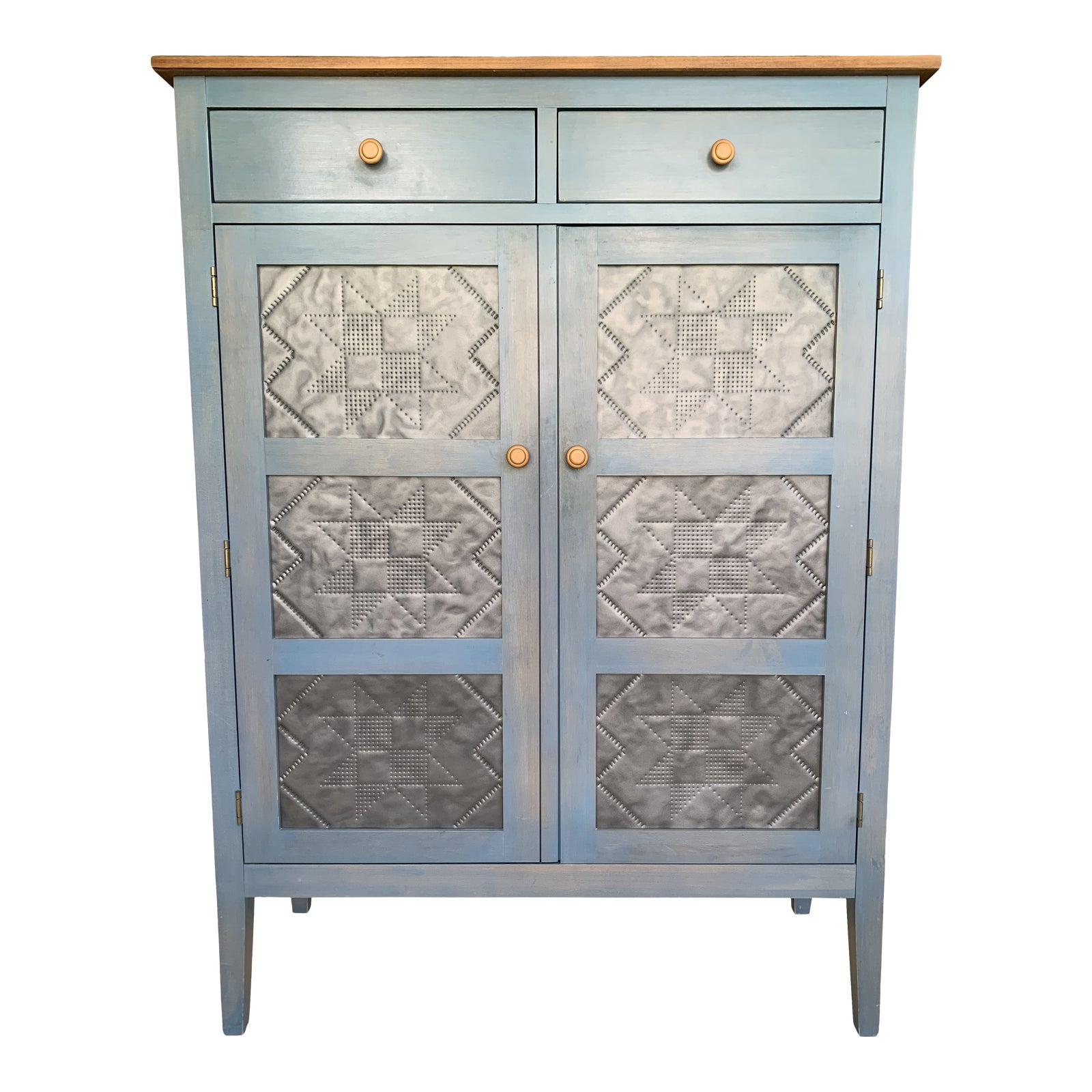 1990s Ethan Allen Cornflower Blue Pie Safe Chairish