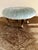Mid 20th Century Vintage Hollywood Regency Pleated Sage Green Velvet Round Ottoman Featuring Elegant Cast Brass Cabriole Legs For Sale - Image 5 of 14