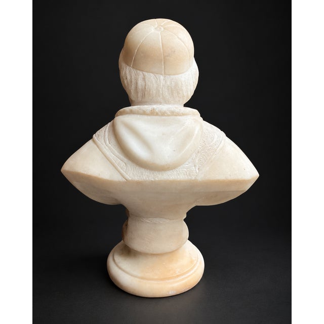 Beige Italian School, Bust of Pope Pius IX, 1800s, Alabaster For Sale - Image 8 of 11