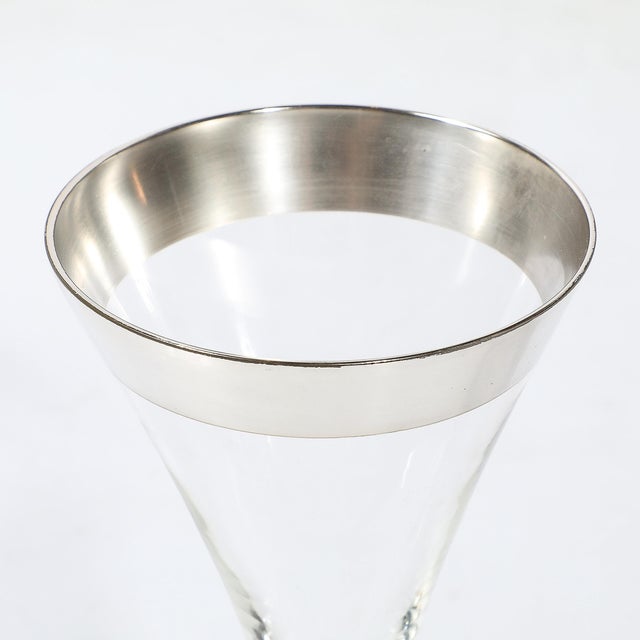 Set of Six Silver Gilt Rimmed Martini Glasses by Dorothy Thorpe For Sale - Image 10 of 11