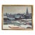 1970 Modernist 'Winter Skyline' Vintage Swedish Cityscape Oil Painting, Framed For Sale