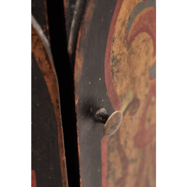 Antique Scandinavian Column Cabinet with Hand-Painted Decor For Sale - Image 9 of 16