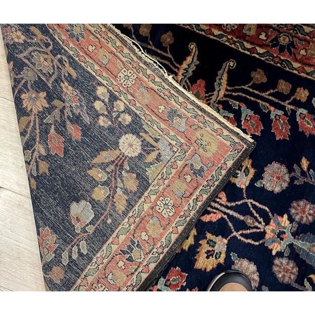 Persian Antique Persian Sarouk Mahajiran Rug 3.3' X 5.2' (100cm X 158cm) 1900s For Sale - Image 3 of 10