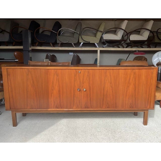 Mid-Century Danish Teak Tambour Sideboard from Danflex Systems, 1970s For Sale - Image 14 of 14