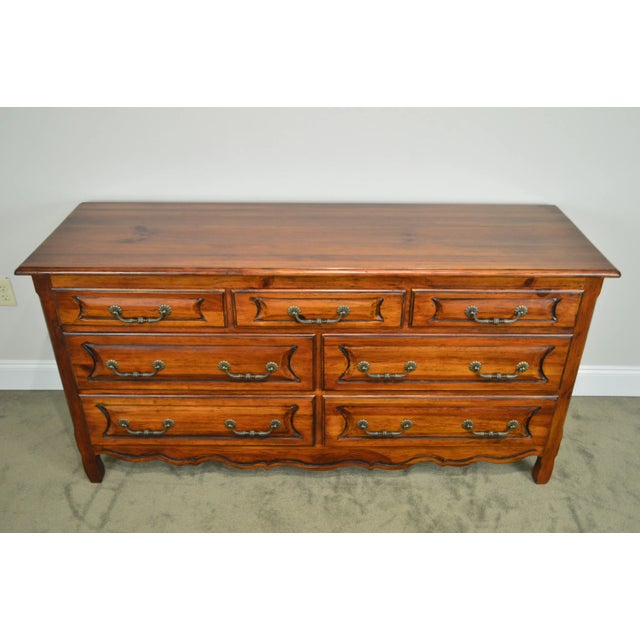 1990s Habersham Plantation Solid Pine French Country Style Dresser For Sale - Image 5 of 13
