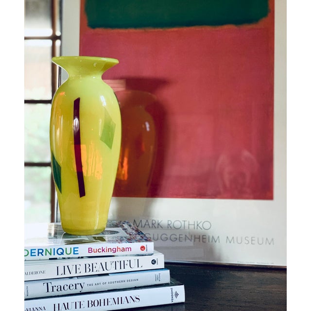 Rare Richard Blenko Signed 2005 Opaque Yellow Vase, Never Sold by Blenko For Sale - Image 11 of 12