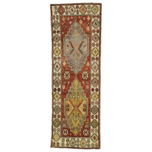 Vintage Turkish Oushak Runner Rug - 03'04 X 09'06 For Sale - Image 9 of 9
