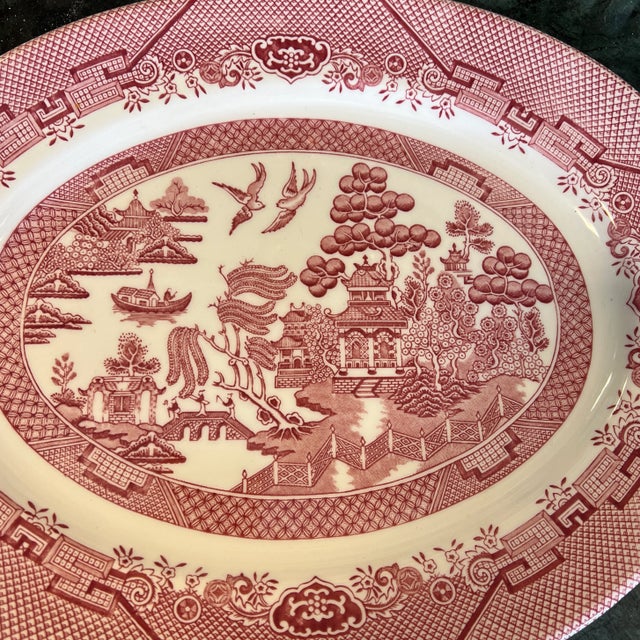 Chinoiserie Style Churchill Willow Rosa Pink (England)and White Serving Dish. A great serving dish for many things from...