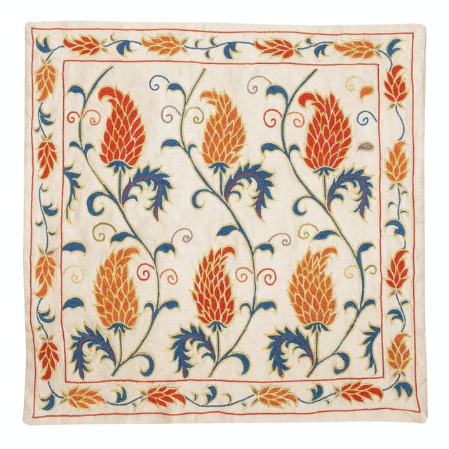 New Hand-Embroidered 100% Silk Cushion Cover – Authentic Uzbek Textile Art Elevate your home décor with this exquisite...