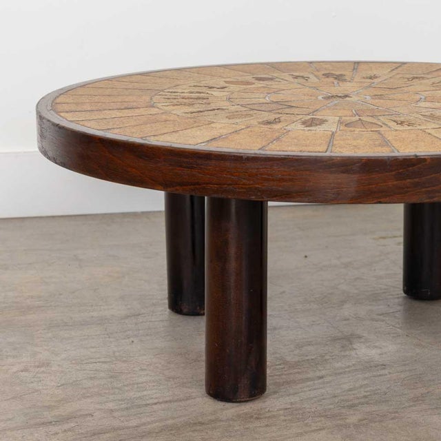 1960s Leaf Tiled Coffee Table by Roger Capron, Signed For Sale - Image 9 of 13