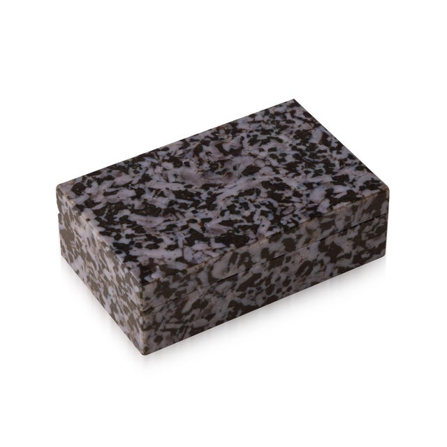 Stone Vintage Black Epidote Stone Box, 1960 For Sale - Image 7 of 7