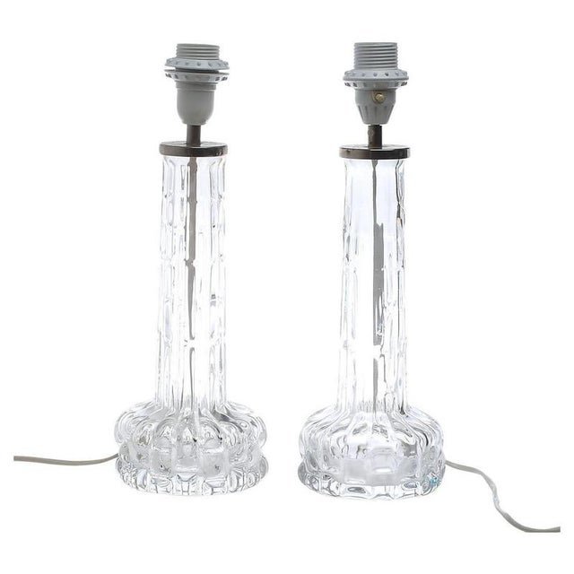 1960s Crystal Table Lamps by Carl Fagerlund for Orrefors, Sweden, 1960s, Set of 2 For Sale - Image 5 of 5