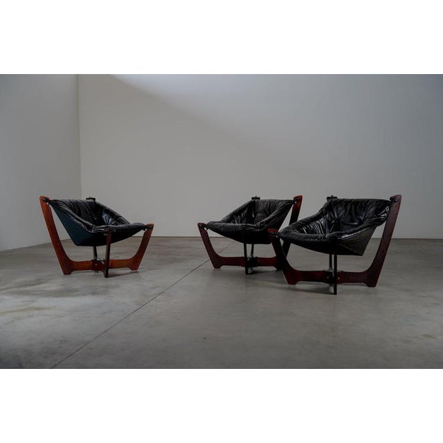 Black Luna Lounge Chairs by Odd Knutsen, Norway, 1970s For Sale - Image 8 of 11