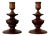 1978 Modernist Signed Turned Wood Candle Holders - a Pair For Sale