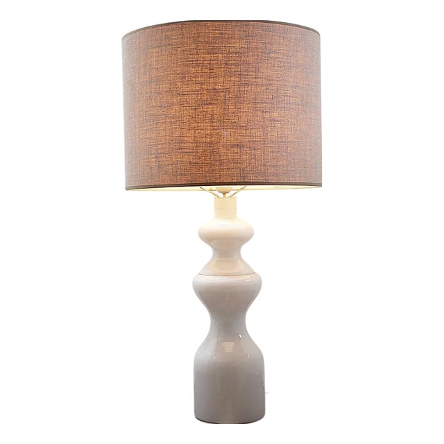 Antique White Opaline Glass Table Lamp, 1900s For Sale