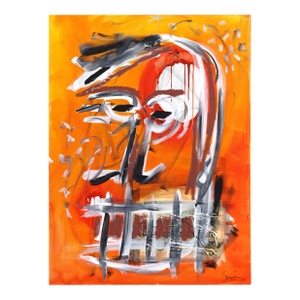 The Watcher - Figurative Vibrant Colorful Fire Tone Abstract Original Artwork by Soren Grau