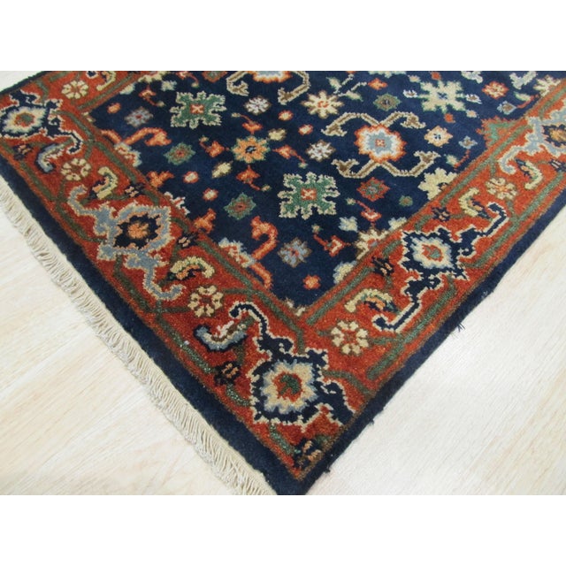 Indian 9x12 Violet Exquisite Navy Traditional Floral Medallion Hand Knotted Wool Rug For Sale - Image 3 of 5