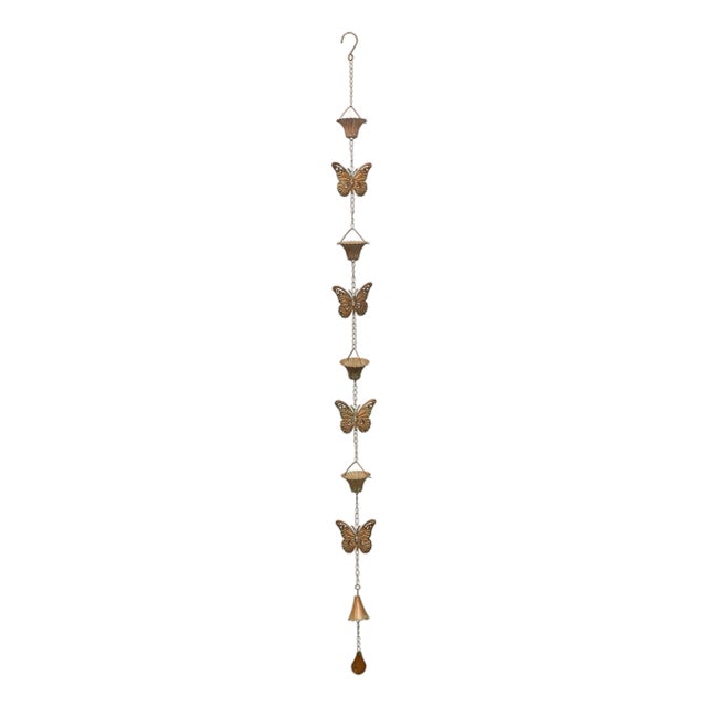 Iron Butterfly Rain Chain 61.5"H For Sale