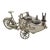 Vintage Italian Handmade Genuine Silver Large Italian Ice Cream Cart Figurine, Made in Tuscany (Arezzo) Exclusive Sammontana Gelati Italian Brand For Sale