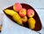 Mid-Century Modern Mid Century Carved Wood Deep Leaf Shaped Bowl With Wood Fruit- 9 Pieces For Sale - Image 3 of 11