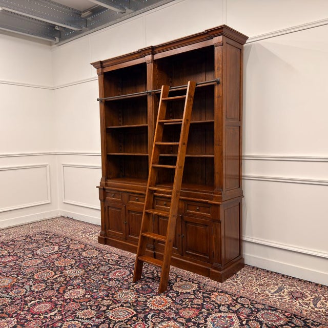 Large English Bookcase in Oak For Sale - Image 5 of 18