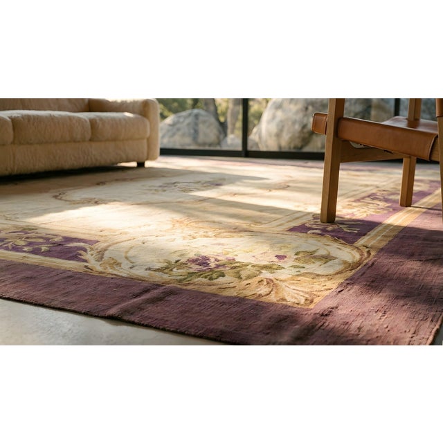 Late 19th Century 19th Century French Aubusson Carpet ( 9'3' x 13' - 282 x 396 ) For Sale - Image 5 of 7