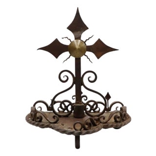 Early 19th Century Colonial Wrought Iron Cross For Sale