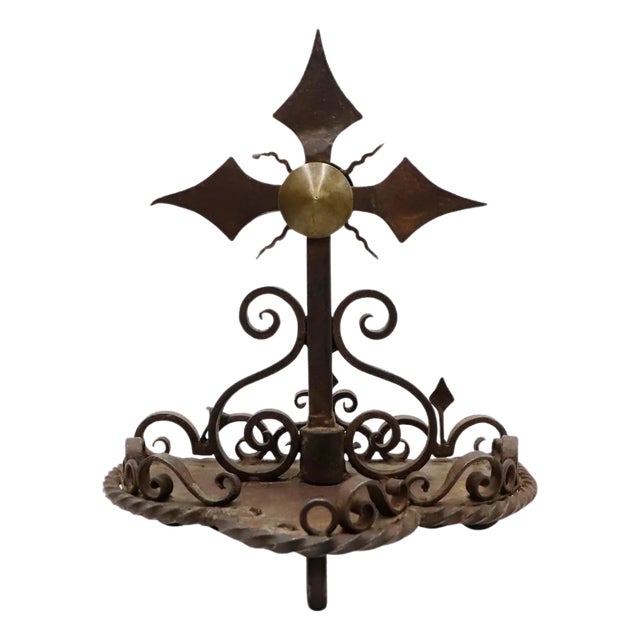 Early 19th Century Colonial Wrought Iron Cross For Sale