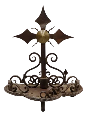 Early 19th Century Colonial Wrought Iron Cross