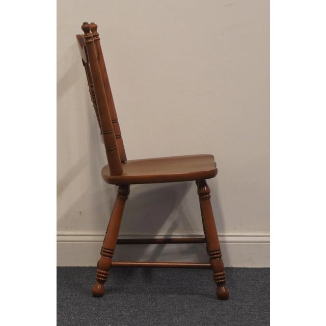 Late 20th Century Tell City Solid Hard Rock Maple Colonial Early American Dining Side Chair For Sale - Image 5 of 9