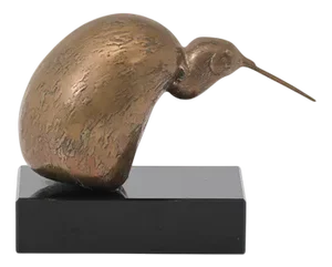 Abstract Bronze Kiwi Sculpture