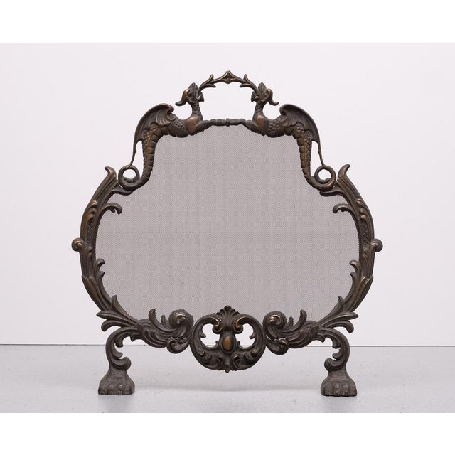 Metal Antique Bronze Firescreen, England, 1880s For Sale - Image 7 of 10
