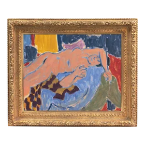'Interior With Reclining Nude' by Victor Di Gesu, Circa 1955, California Post-Impressionist, Louvre, Los Angeles County Museum of Art
