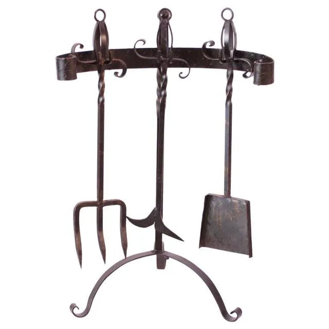 Mid-Century Modern Decorative Forged Iron Firetools For Sale - Image 13 of 13
