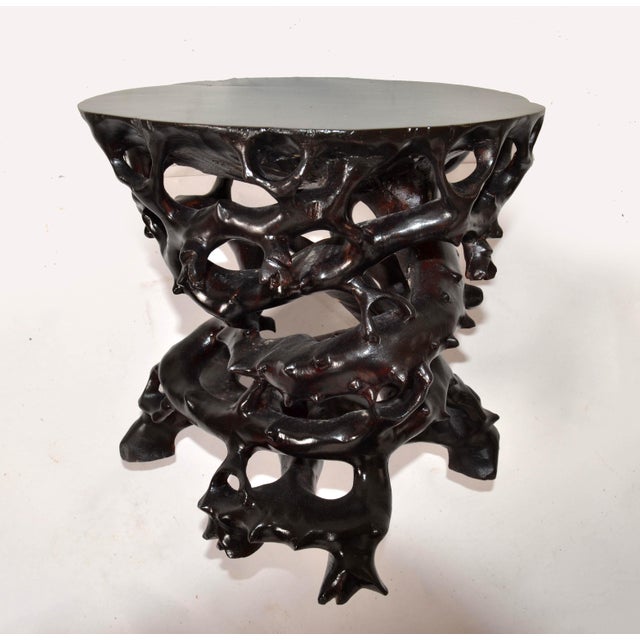 1969 Vintage Organic Modern Driftwood Root Branch Low Drink Table Bonsai Stand For Sale In Miami - Image 6 of 12