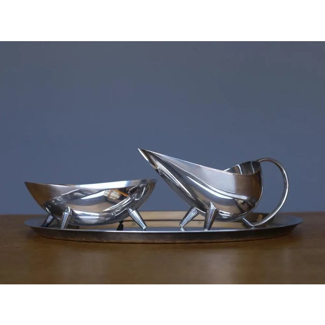 Milk and Sugar Set on Tray by Kurt Meyer for Wmf, 1953, Set of 3 For Sale - Image 13 of 13