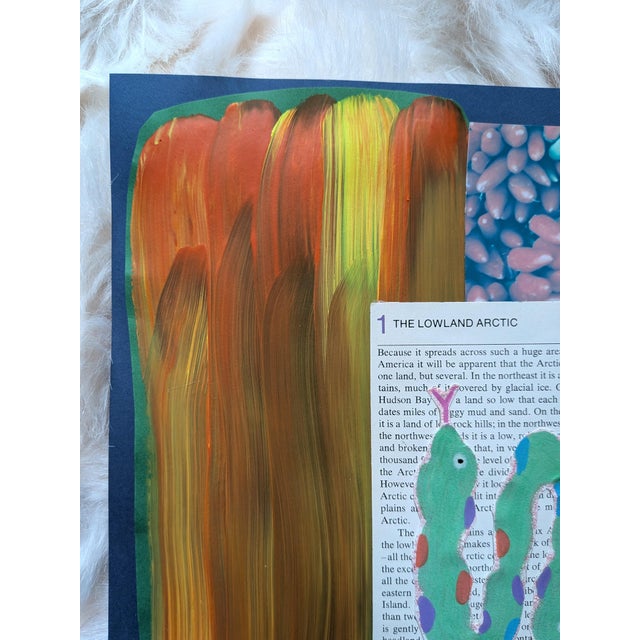 Contemporary Abstract Arctic Snake Mixed Media Collage For Sale - Image 4 of 5