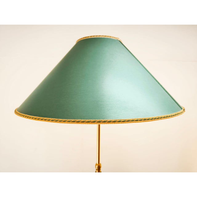 Wooden Floor Lamp with Glass Top and Lampshade For Sale - Image 6 of 18