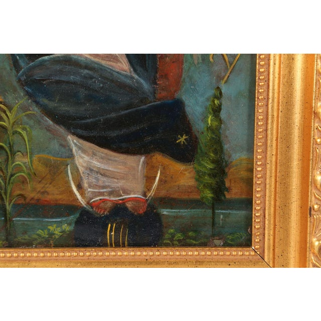 Our Lady of the Apocalypse, Oil on Tin, 19th Century For Sale In San Antonio - Image 6 of 11