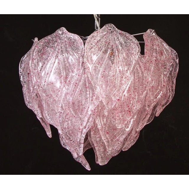 Pink Polar Murano Glass Chandeliers, Italy, 1970s, Set of 2 For Sale - Image 13 of 14