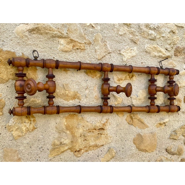 Brown Vintage Wall Mount Coat Rack with Swivel Arms, 1890s For Sale - Image 8 of 18