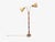 1950s 1950s Mid Century Modern, Double Light Floor Lamp, Wood, Brass, Fabric For Sale - Image 5 of 12