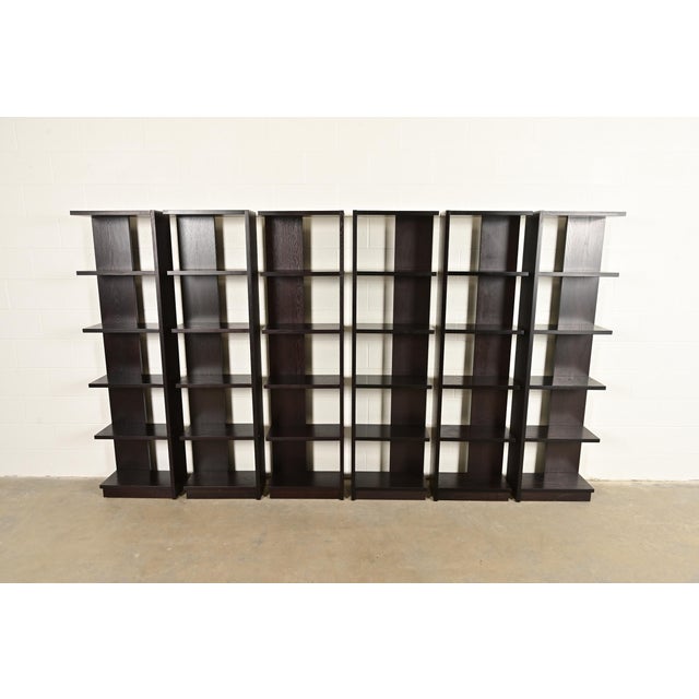 Art Deco Modern Art Deco Dark Oak Modular Étagères or Bookcases, Set of Six For Sale - Image 3 of 10