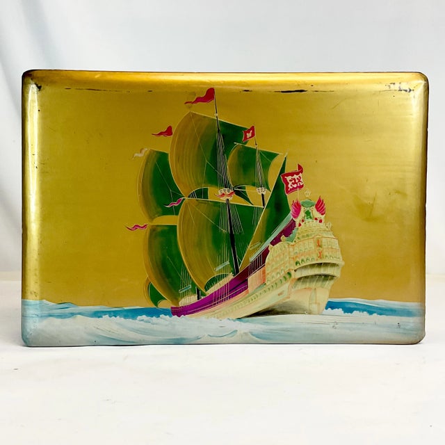 This is a gorgeous Japanese Hand Painted storage box. It’s beautifully done with gold gilt background and an intricately...