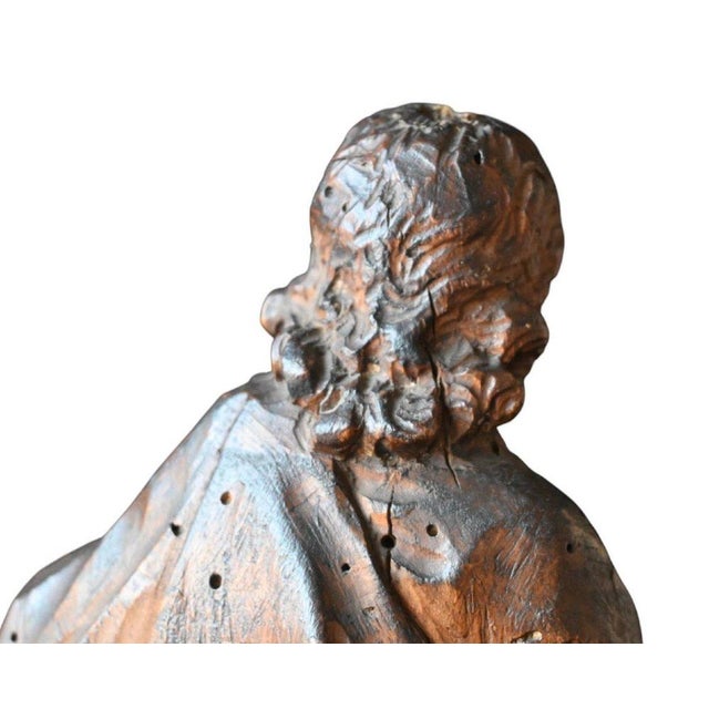 Wood Antique Wooden Statue, 1600s For Sale - Image 7 of 11