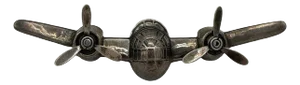 1940s 925 Sterling Silver B-25 Mitchell Aircraft Brooch With Moving Propeller Props