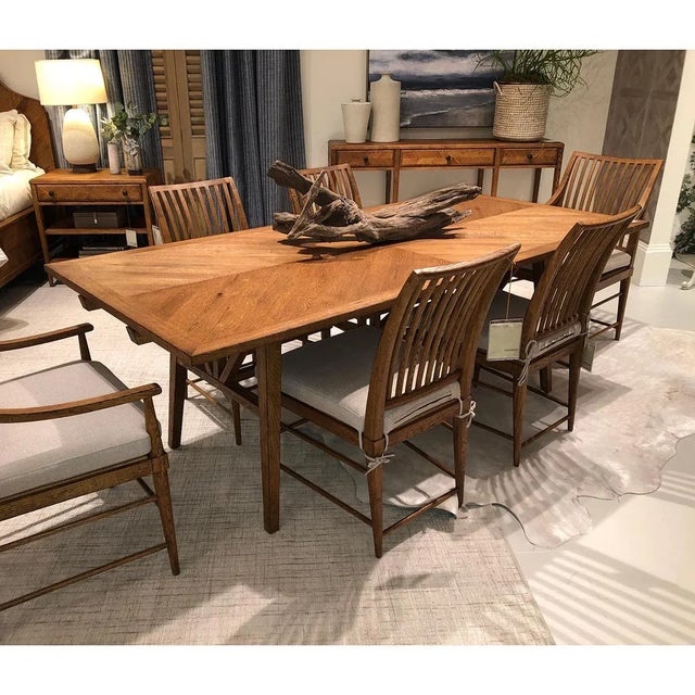 Oak Parquetry Extending Dining Table For Sale In Greensboro - Image 6 of 8